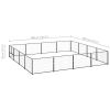 Dog Kennel Black 172.2 ft² Steel