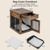 2-In-1 Dog House with Drawer and Wired Wireless Charging